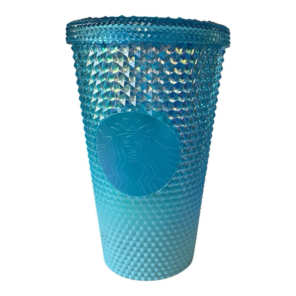 Starbucks Blue Bling Ombre Tumbler Studded Gradient 16oz Cold Cup Winter 2023